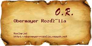 Obermayer Rozália névjegykártya